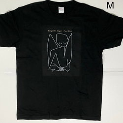 パウル・クレー 忘れっぽい天使 綿5.6オンスTシャツ 黒 SMLサイズ有り