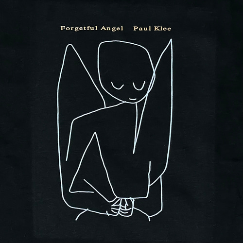 パウル・クレー「忘れっぽい天使」 黒額付き パウル・クレー 忘れっぽい天使 綿5.6オンスTシャツ 黒 SML