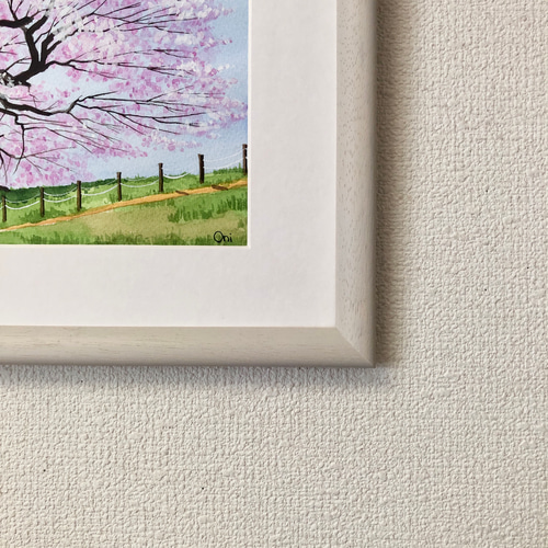 醍醐の桜02」透明水彩画 原画 風景画 額縁付 F4サイズ 絵画 Oni 醍醐の桜02」透明水彩画 原画 風景画 額縁付 F4サイズ 絵画 Oni