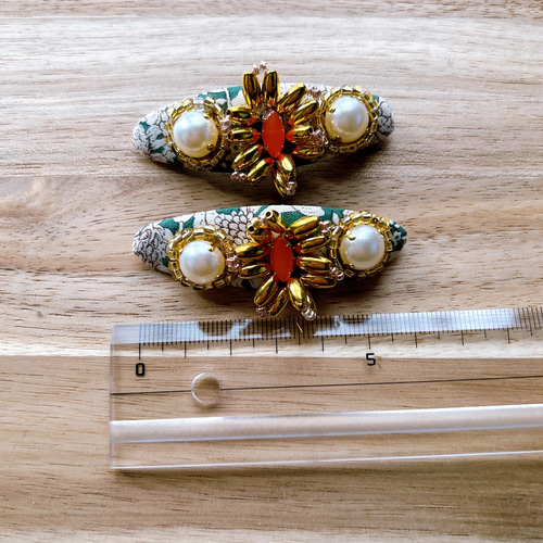 お花のぱっちんピン 選べる10色！手編みお花のパッチンピン 暖色系 ヘアピン