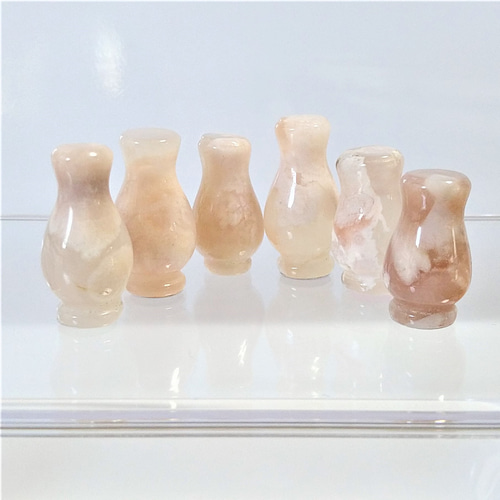 桜瑪瑙（チェリーブロッサム）穴無し 花瓶型 1個 天然石インテリア 