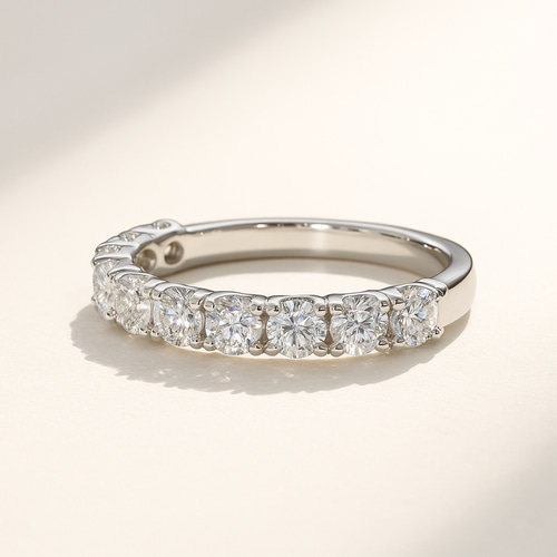 モアサナイト エタニティリング 3mm｜10石 ハーフエタニティ（Dカラー