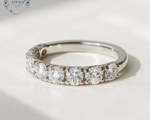 モアサナイト エタニティリング 3mm｜10石 ハーフエタニティ（Dカラー