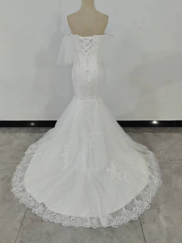 免運費！婚紗 人魚線3D立體蕾絲刺繡 華麗列車新娘/婚禮/酒會 第5張的照片
