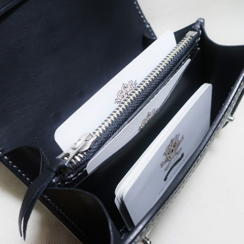 3つ折りウォレット ダチョウ オーストレッグ 革財布 3つ折り財布