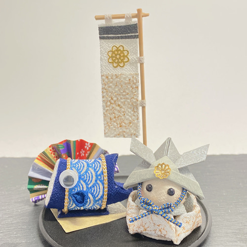 【購入済】 つまみ細工  端午の節句   ５月人形  ③２体 購入済】 つまみ細工 端午の節句 5月人形 ③2体 【購入済】つまみ細工