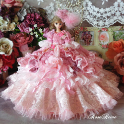 sold★サマーセール★ベルサイユの薔薇 ローズピンクの美麗なグラデーション 凛としたロイヤルデザインのプリンセスドレス 1枚目の画像