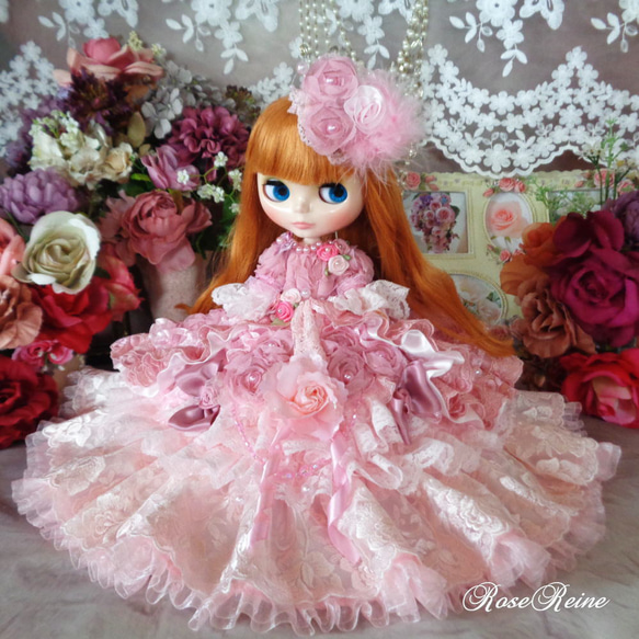 sold★サマーセール★ベルサイユの薔薇 ローズピンクの美麗なグラデーション 凛としたロイヤルデザインのプリンセスドレス 10枚目の画像