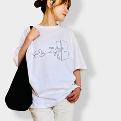 Tシャツ「散歩行くとき帰るとき」スミ色 10枚目の画像