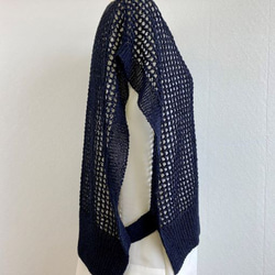 【再販】重ね着コーデ　サラッと！!『和紙』メッシュニットベスト【ゴールド・ベージュ・ネイビー】 8枚目の画像