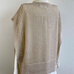 【再販】重ね着コーデ　サラッと！!『和紙』メッシュニットベスト【ゴールド・ベージュ・ネイビー】 10枚目の画像