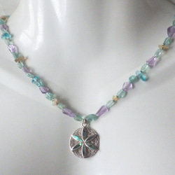 *sv925*Paua Shell flower necklace 　天然石ネックレス 10枚目の画像