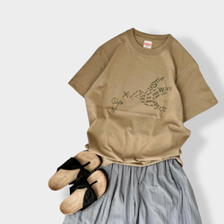 Tシャツ「bird」サンドカーキ 1枚目の画像