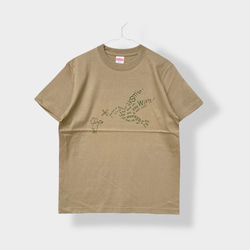 Tシャツ「bird」サンドカーキ 3枚目の画像