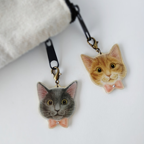 うちの子 いるかな？ 犬 & 猫 種類が選べる お顔 チャーム・ヘアゴム