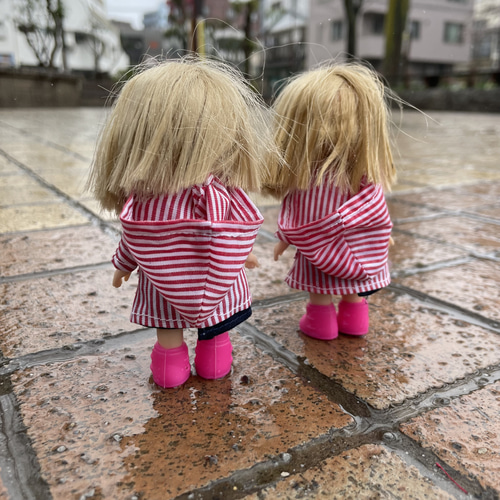 M2314 ミキちゃんマキちゃん ハンドメイド 服 ストライプ レイン