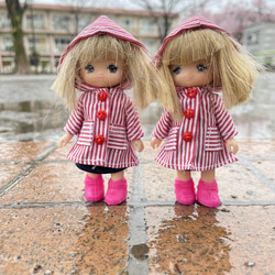 M2314 ミキちゃんマキちゃん ハンドメイド 服 ストライプ レイン