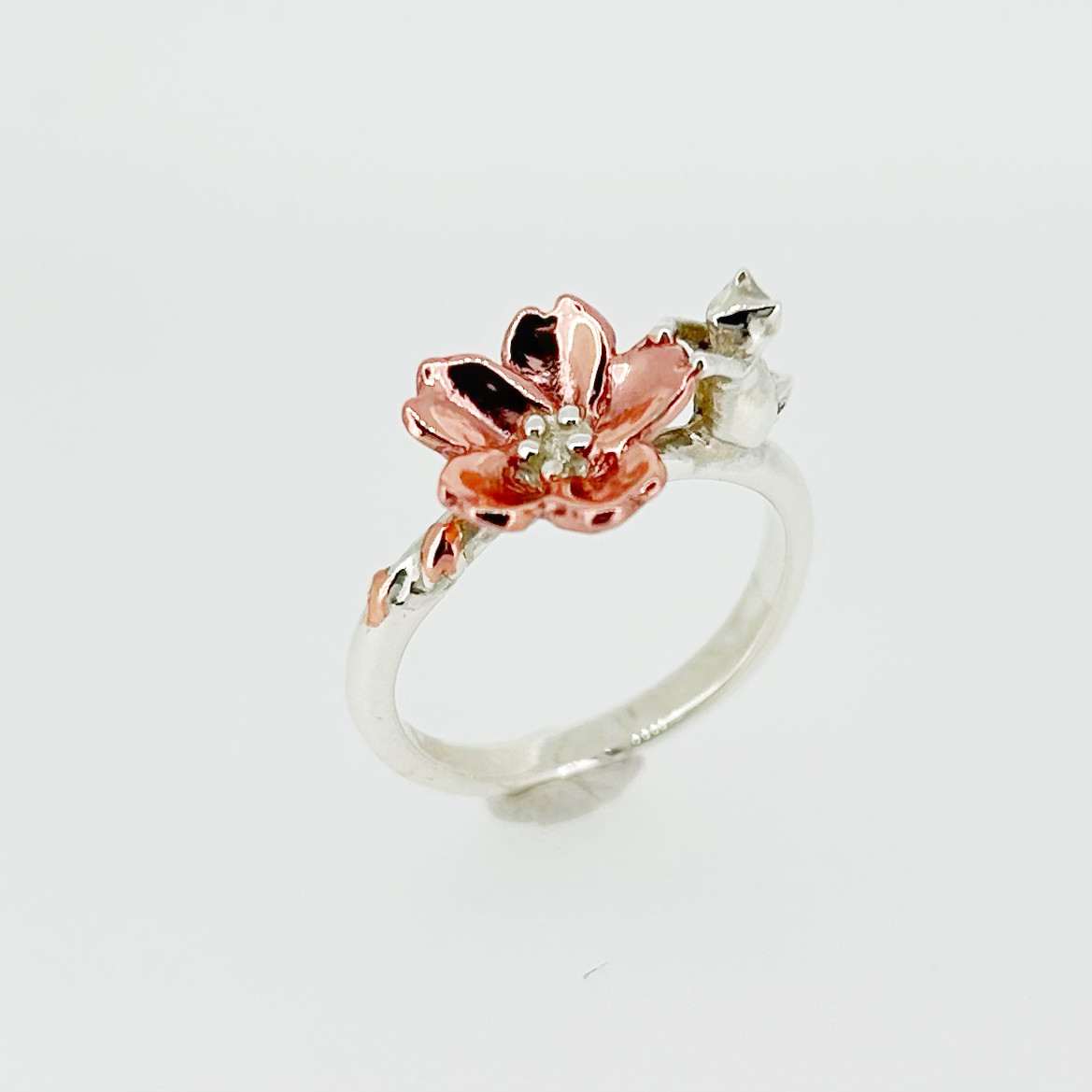 桜と猫　シルバーリング