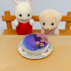 夜桜ケーキ　ミニチュアケーキ 7枚目の画像