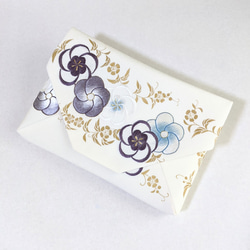 【天然染色日本刺繍】数寄屋袋「季を待つ花」 3枚目の画像