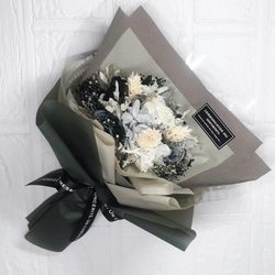 プリザーブドフラワー花束 モノトーン② シック ブーケ プリザーブド