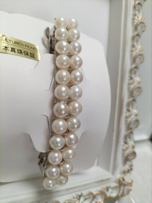 あこや本真珠（日本産）のバレッタ（日本製） 4枚目の画像