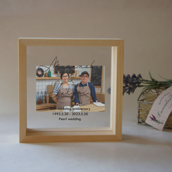 アニバーサリーフォトフレーム　木製15センチ角　シンプルメッセージ　結婚記念日に！ 4枚目の画像