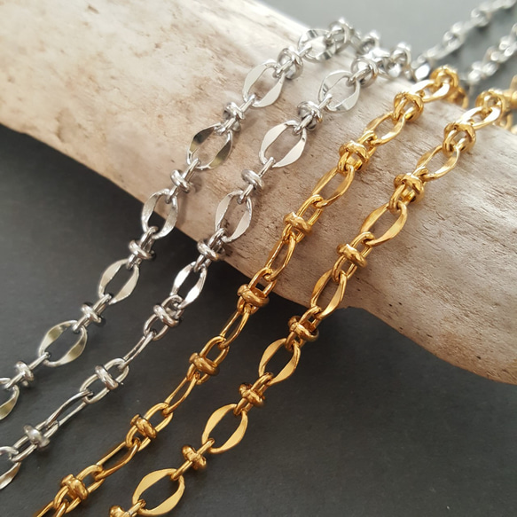 1m] サージカル ステンレス 約4.5mm幅 デザインチェーン 色褪せにくい