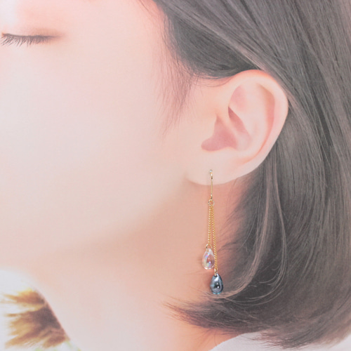 雨粒ビーズ❁ノンホールピアス   今ならプロフ見るとお得に！❤︎ 雨粒~5color~(1036) ピアス/イヤリング/ノンホールピアス/樹脂ピアス