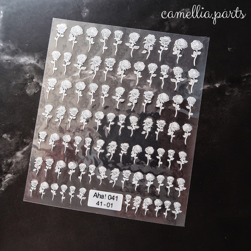 切り取り不要【ネイルシール】薔薇 バラ レジンシール ネイル