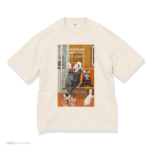 厚みのあるBIGシルエットTシャツ「NERVOUS」/送料無料 4枚目の画像