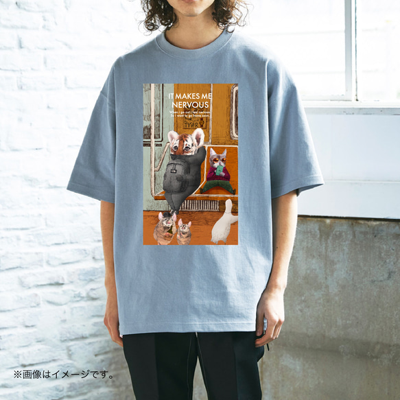 厚みのあるBIGシルエットTシャツ「NERVOUS」/送料無料 1枚目の画像