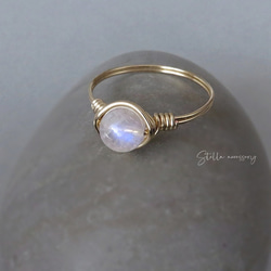 14kgf【レインボームーンストーン】ワイヤーラップ＊デイリー＊プチ