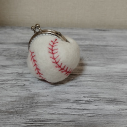 【受注制作】野球ボールがま口　小さいサイズ 5枚目の画像