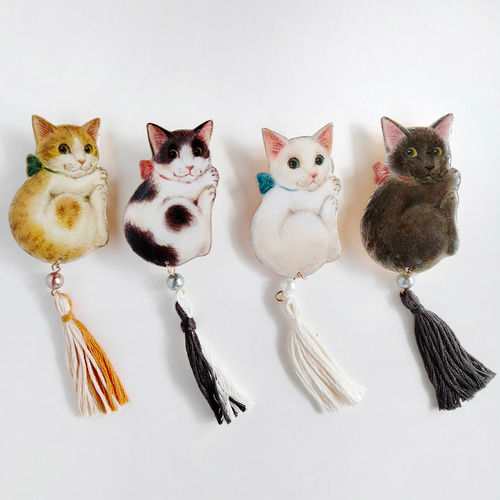【misen2014 さま】*ornament ୨୧*  しろ猫ちゃん クリップ
