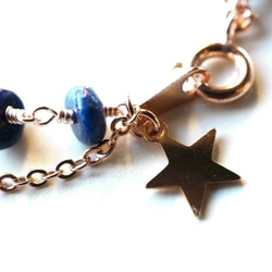 天然石ラピスラズリ ブレスレット Étoiles de Nuit Lapis lazuli bracelet B0023 2枚目の画像