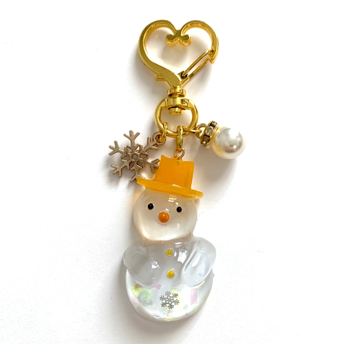 snowman*キラキラ雪だるまキーホルダー YELLOW キーホルダー snowman*キラキラ雪だるまキーホルダー YELLOW キーホルダー