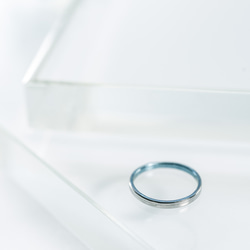 チタンリング アドスカイブルー adsukaiburuu 重ね付け 細指輪 Skinny Ring　size4.5号 1枚目の画像
