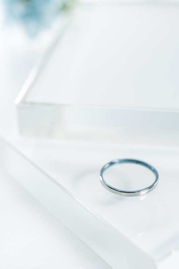 チタンリング アドスカイブルー adsukaiburuu 重ね付け 細指輪 Skinny Ring　約size11号 10枚目の画像