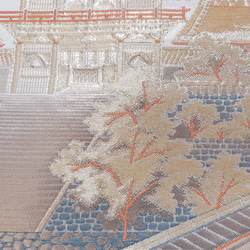 【ロング】ワンタッチ帯　くらわん帯　正絹袋帯リメイク　山門桜文様　作り帯　 6枚目の画像