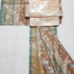 【ロング】ワンタッチ帯　くらわん帯　正絹袋帯リメイク　山門桜文様　作り帯　 14枚目の画像