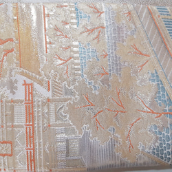 【ロング】ワンタッチ帯　くらわん帯　正絹袋帯リメイク　山門桜文様　作り帯　 13枚目の画像
