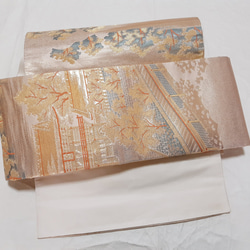 【ロング】ワンタッチ帯　くらわん帯　正絹袋帯リメイク　山門桜文様　作り帯　 11枚目の画像