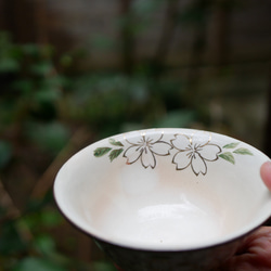 ご飯茶碗　桜　白・金彩（A) 　陶器　京焼・清水焼 4枚目の画像