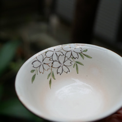 ご飯茶碗　桜　白・金彩（B) 　陶器　京焼・清水焼 2枚目の画像