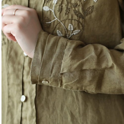 刺繍 シャツ 刺繍 ブラウス リネン シャツ リネン ブラウス トップス