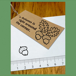 14【Stamp】ACORN & LEAF 2個セット★★ゴム印・はんこ・スタンプ★★どんぐり 2枚目の画像