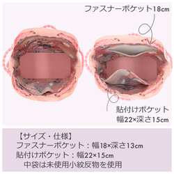 新作  桜色の花柄巾着バック　着物の和装小物、普段遣いにも 卒業式・入学式　ギフト 3枚目の画像