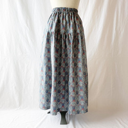 女士疊層裙：85cm（古董錦緞：藍色） 第5張的照片