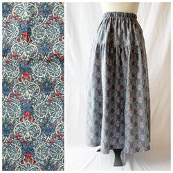 女士疊層裙：85cm（古董錦緞：藍色） 第1張的照片